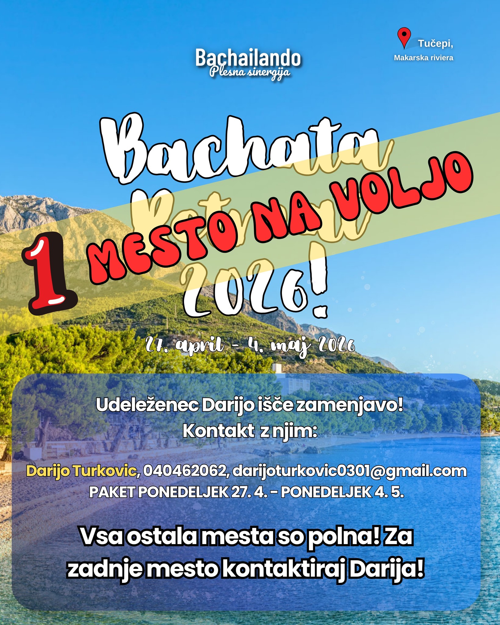 BACHATA RETREAT 2026📍Tučepi, Makarska riviera 🌊☀️🏝️