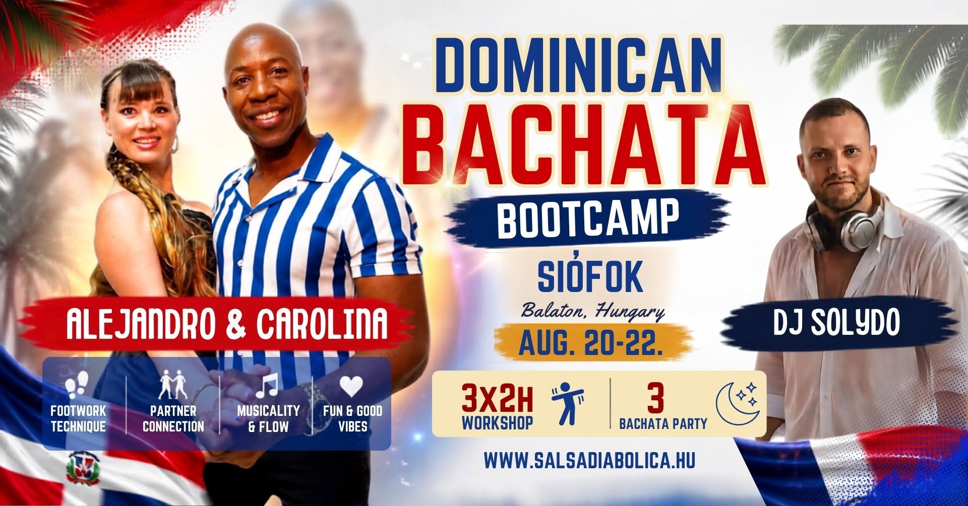 🌴Dominican Bachata Bootcamp with Alejandro🇩🇴 & Carolina🇩🇪 I Siófok🇭🇺