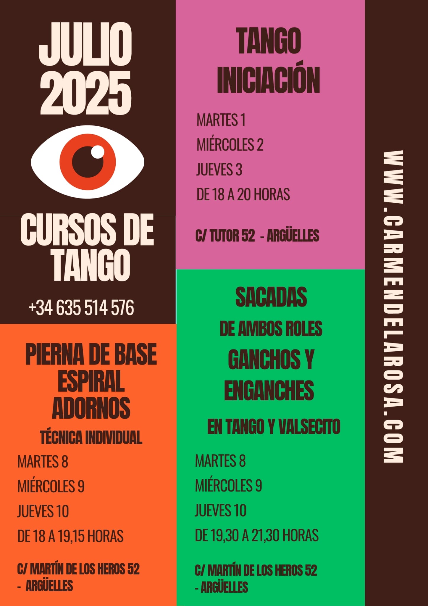 Cursos de TANGO en JULIO