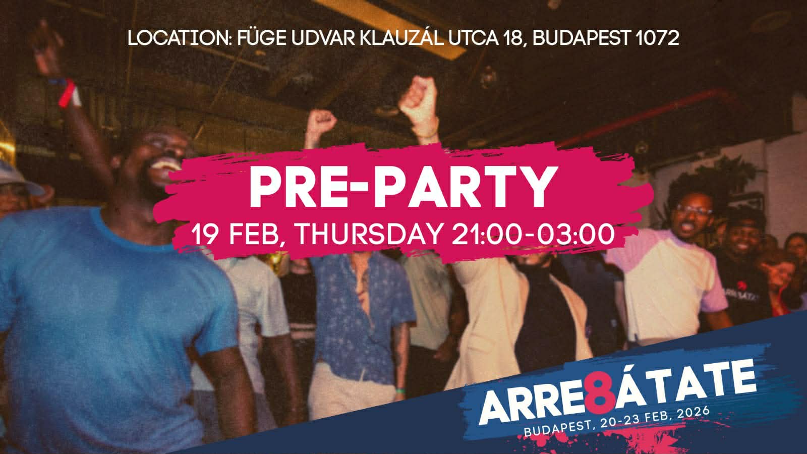 ARREBÁTATE PRE-PARTY × DJ Tombao • csak SALSA only × Füge Udvar 21:00-03:00 × Ingyenes-Free-Gratuito