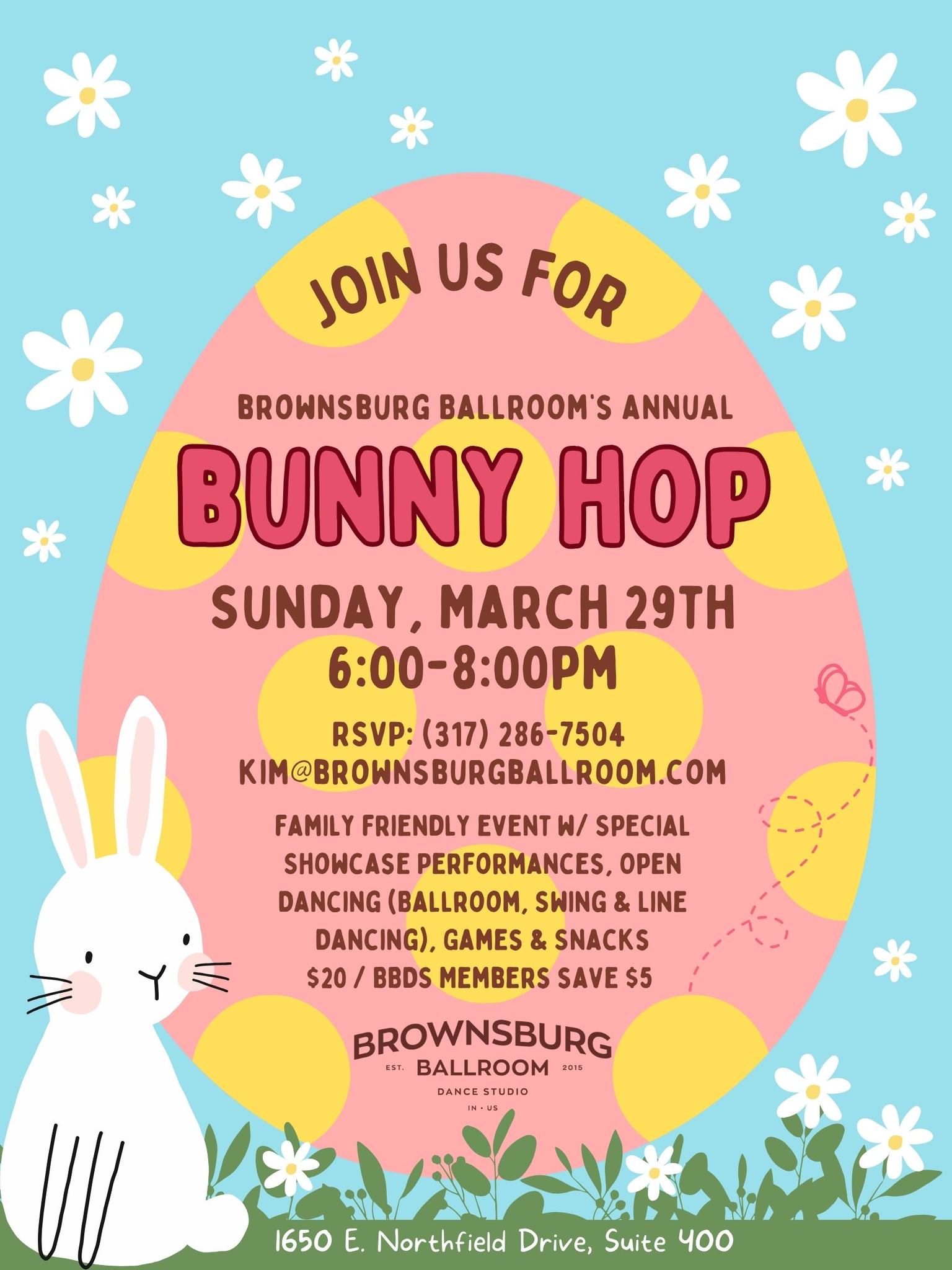 Brownsburg Ballroom's Annual Bunny Hop Family Friendly Party & Showcase