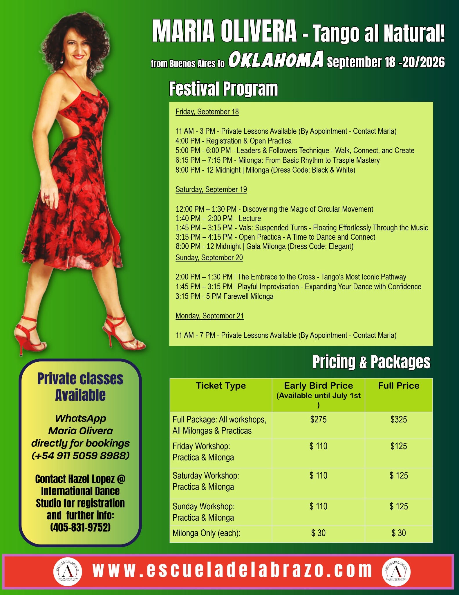 OKC ARGENTINE TANGO WORKSHOP WITH MARIA OLIVERA!