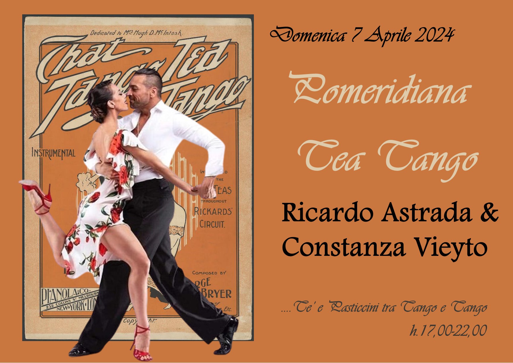 Milonga Pomeridiana Tea Tango - Ricardo Astrada Constanza Vieyto Domenica 7 Aprile