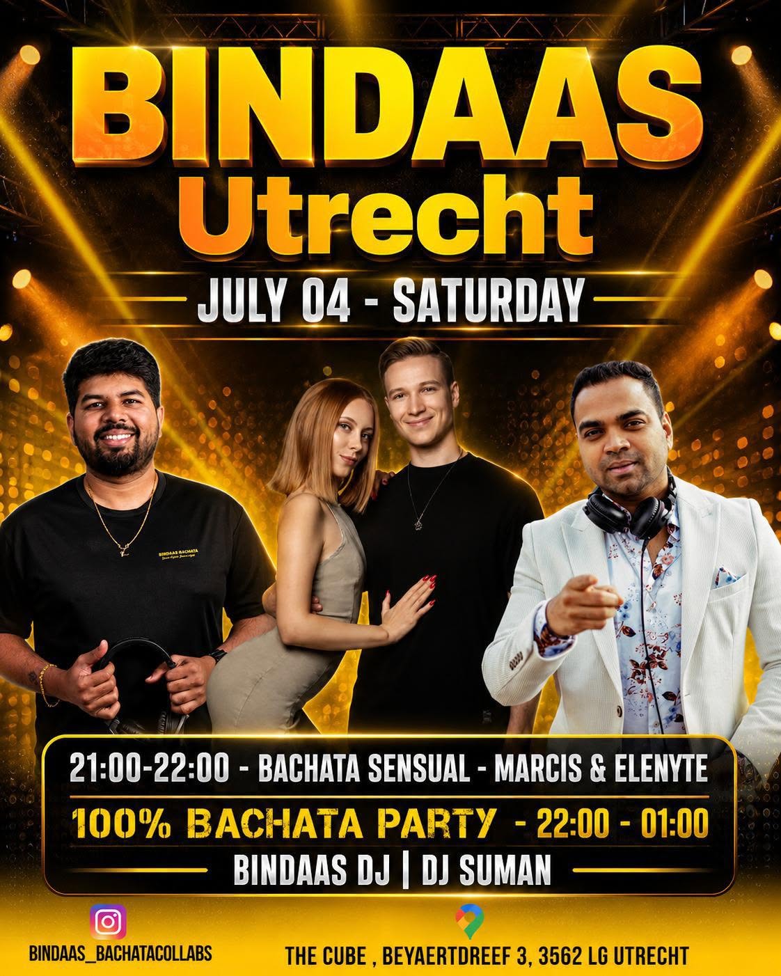 BINDAAS UTRECHT 2026 - 100% TOP MONTHLY BACHATA EVENT