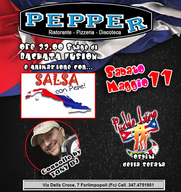 Sabato 11 maggio Pepper