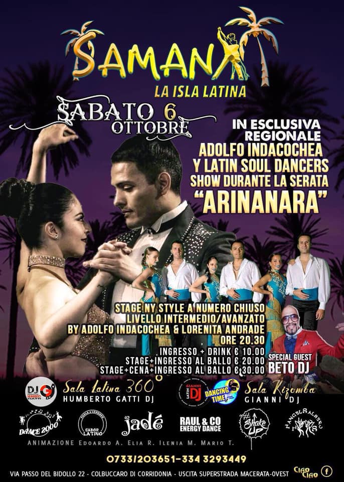 Adolfo Indacochea a Samana. Sabato 6 10 Macerata