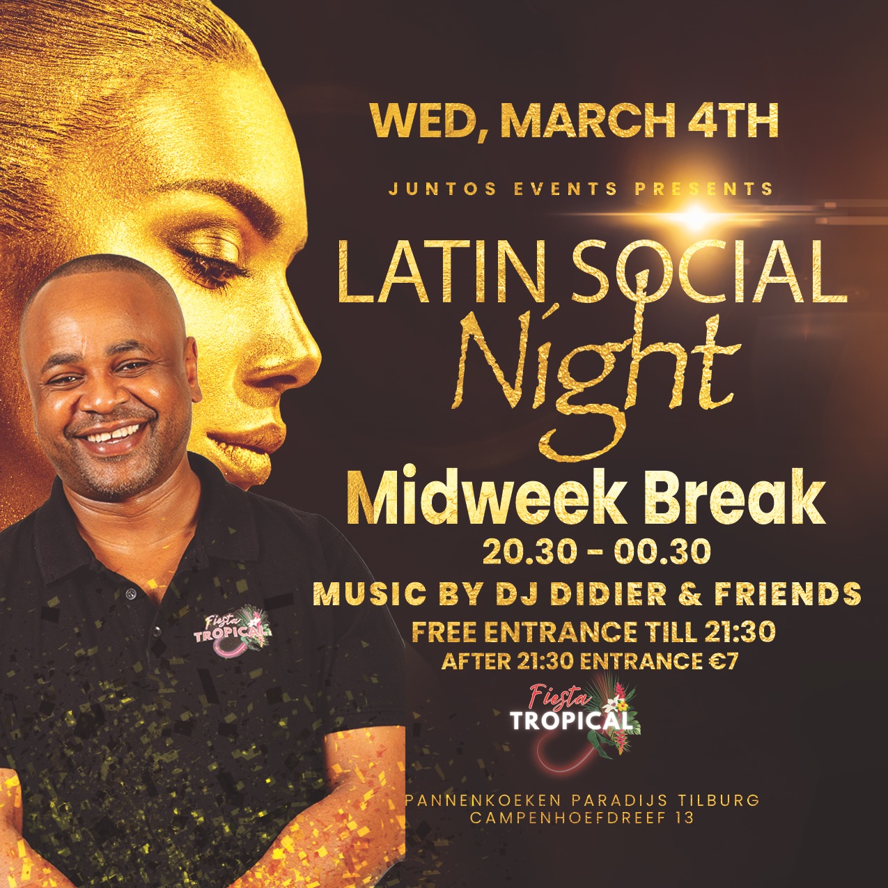 Fiesta Tropical Tilburg Latin Social Night . Woe. 4 Maart Midweek Break
