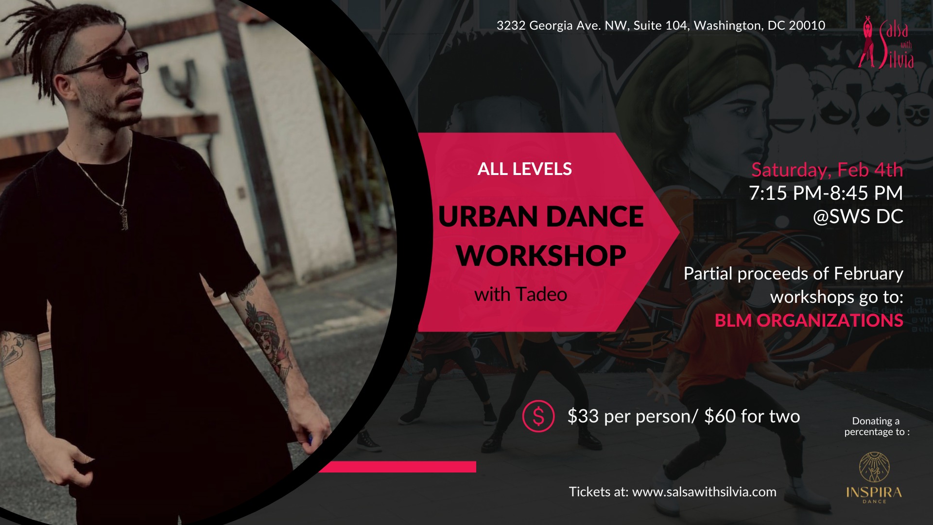 90-MIN ALL LVL URBAN DANCE WORKSHOP with Tadeo