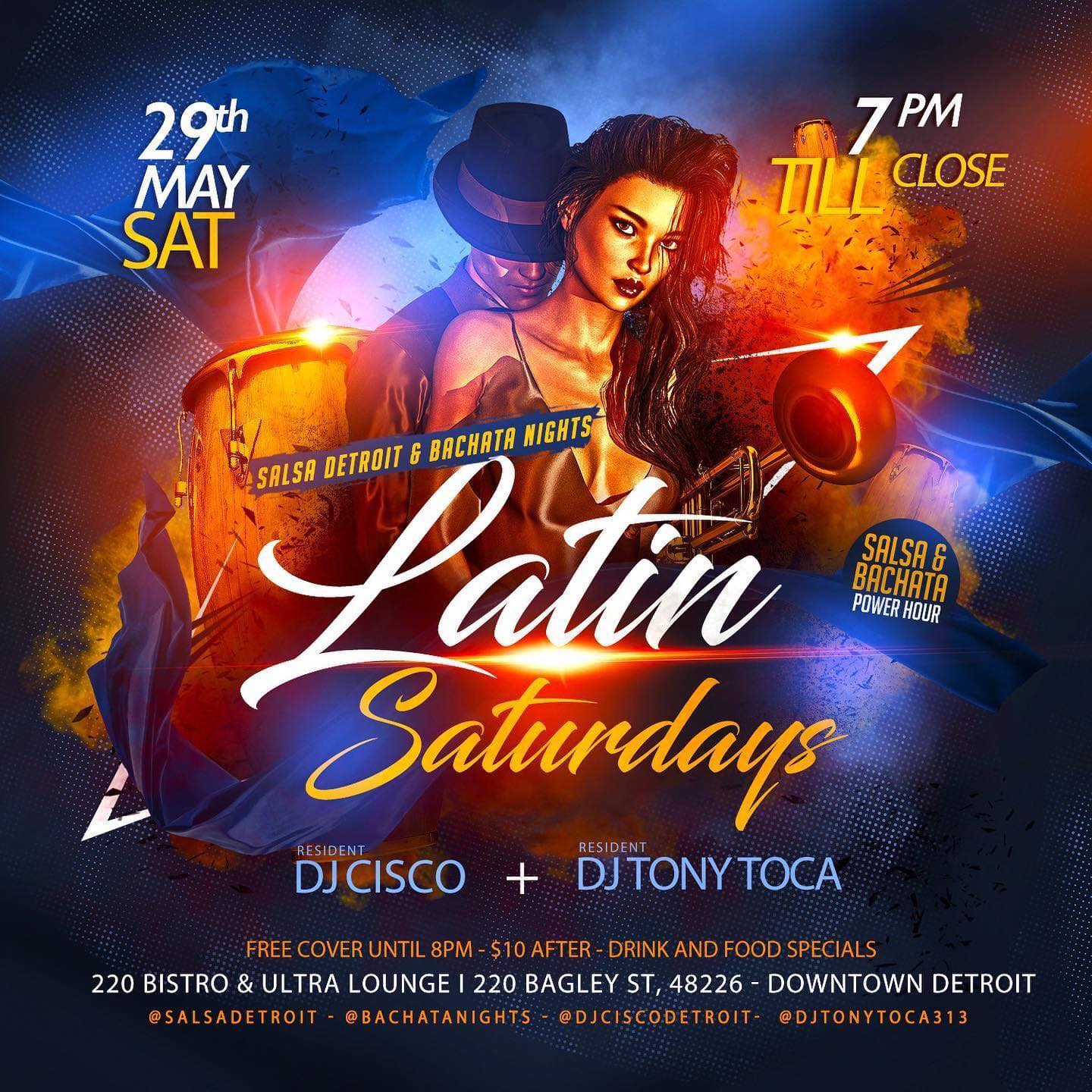 LATIN SATURDAY w DJs CISCO & TONY TOCA - downtown DETROIT