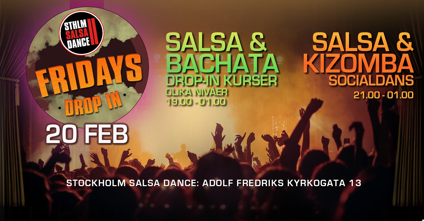 Salsa & Bachata drop-in 20 februari på Stockholm Salsa Dance! OBS! Socialdans med Salsa & Kizomba!