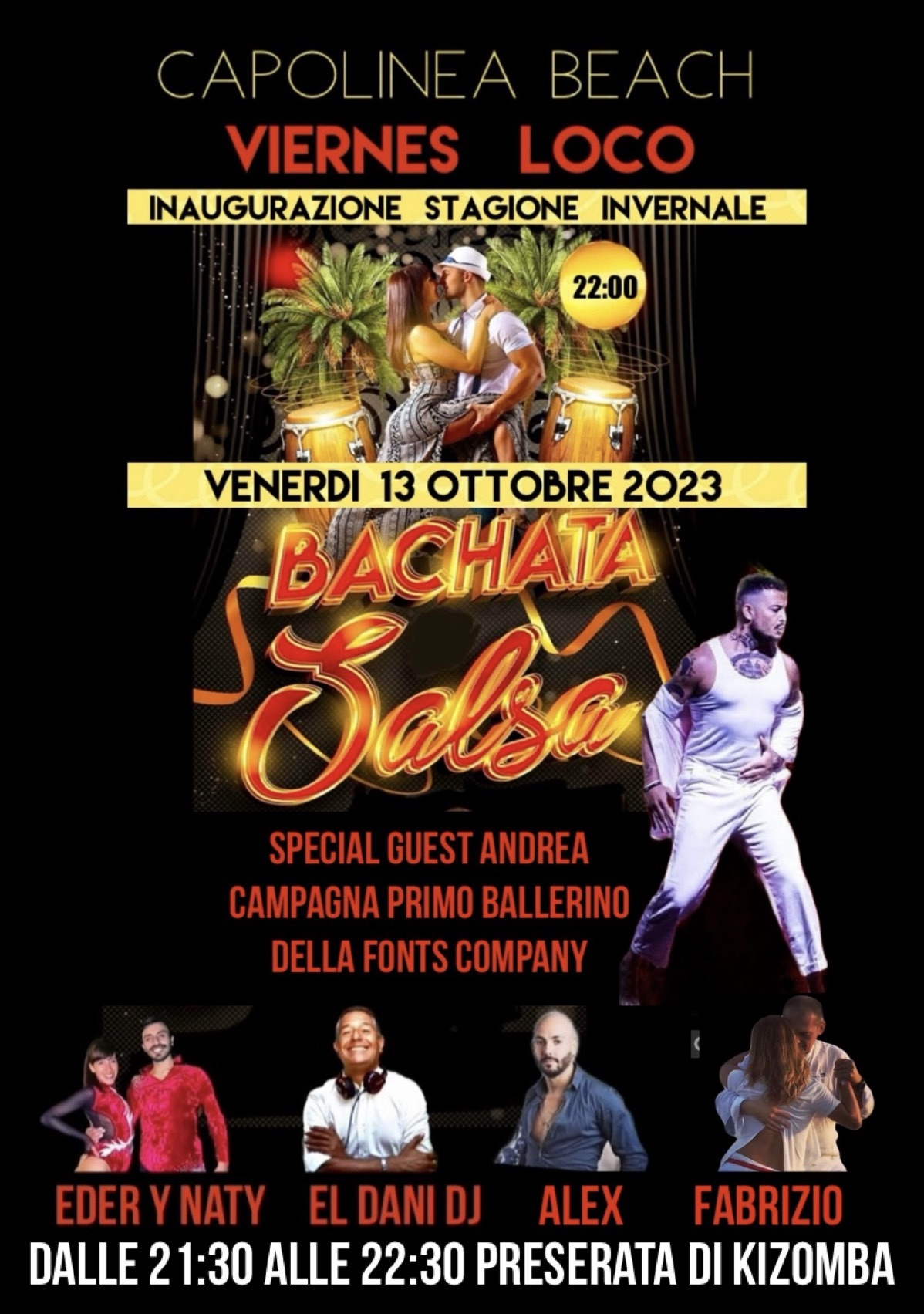 Venerdì 13 inauguriamo la nuova stagione latina del Capolinea Beach con “El Viernes Loco”