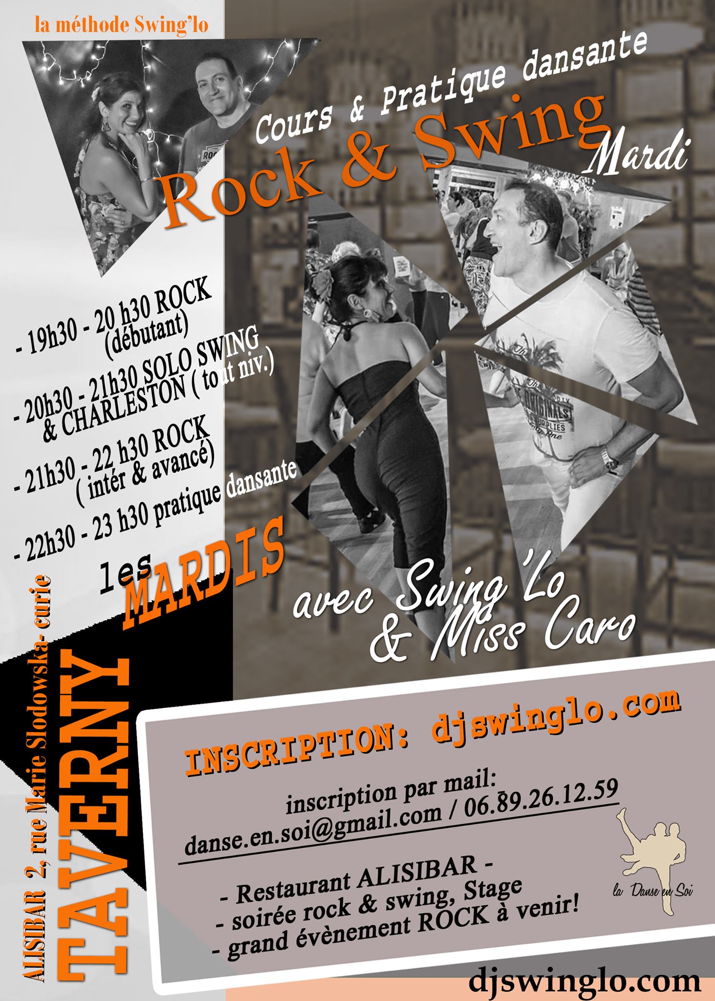 Tous les Mardis Cours de Rock à Taverny + pratique dansante solo swing et Charleston