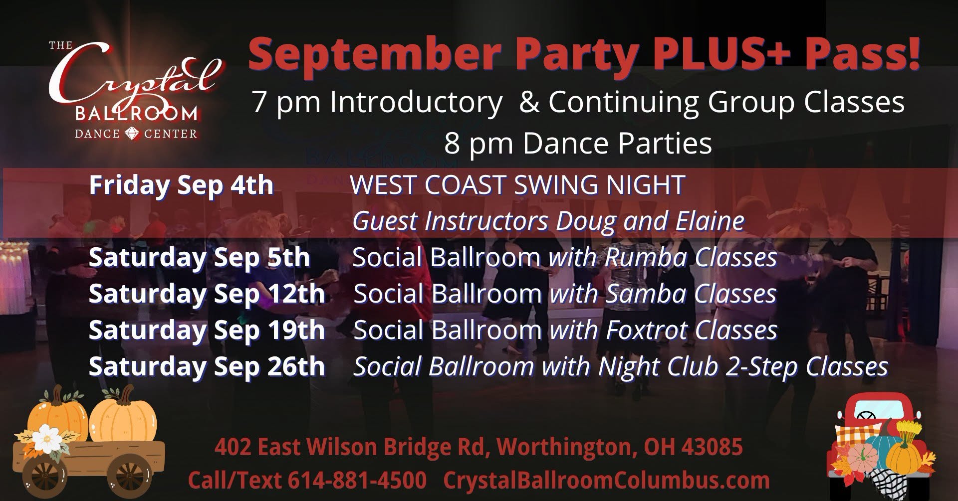September Party PLUS+ Pass Ballroom Classes and Parties