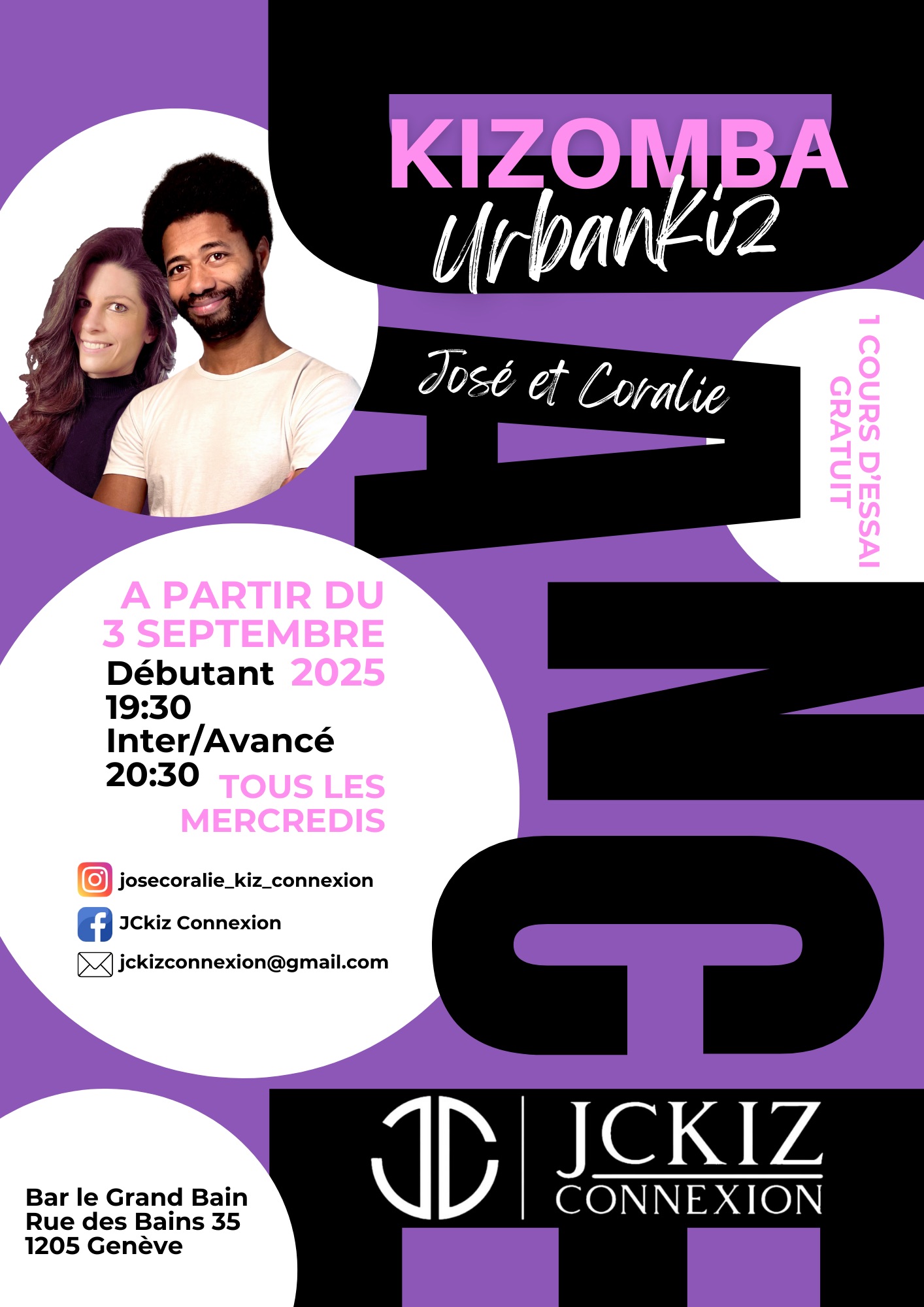 Cours Kizomba Urban Kiz avec JCKiz Connexion