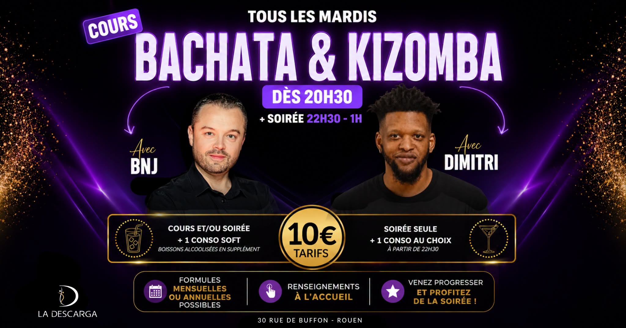 Les mardis Bachata & Kizomba à La Descarga (+ soirée Bachata - kizomba, salsa sur demande))