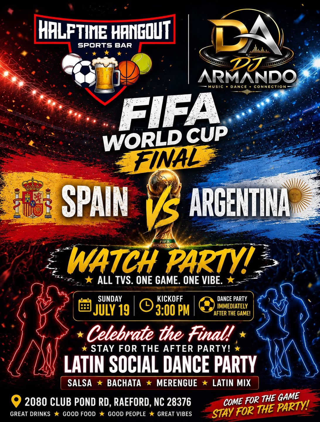 World Cup Watch Party Social dance celebration after the game
