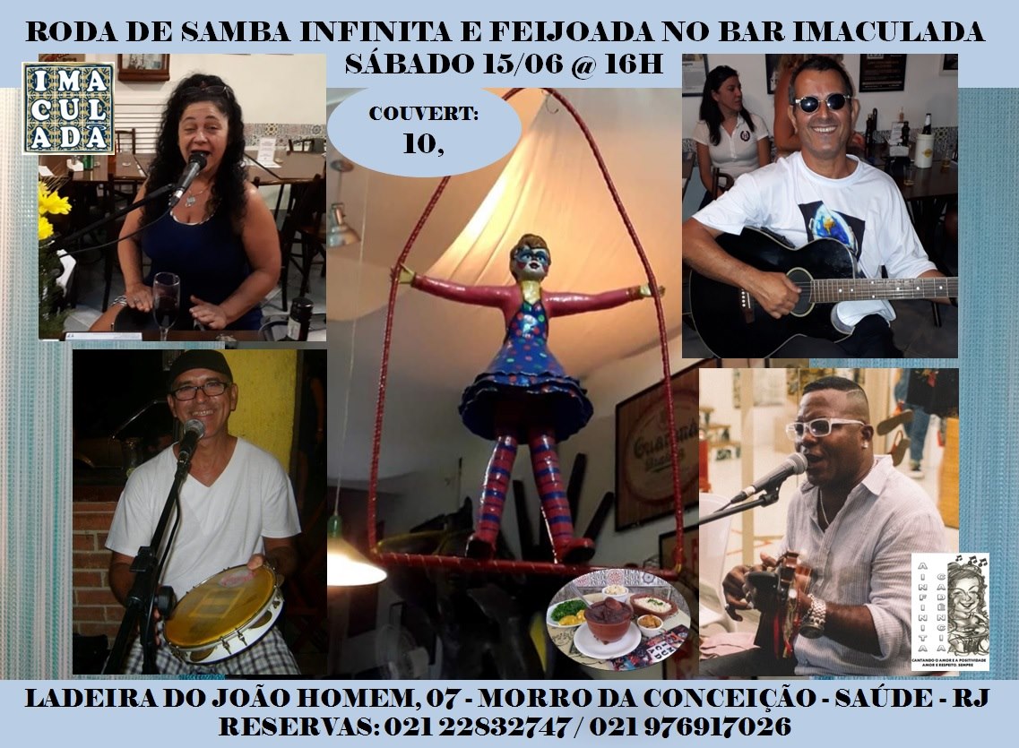 Roda de Samba Infinita e Feijoada no Imaculada
