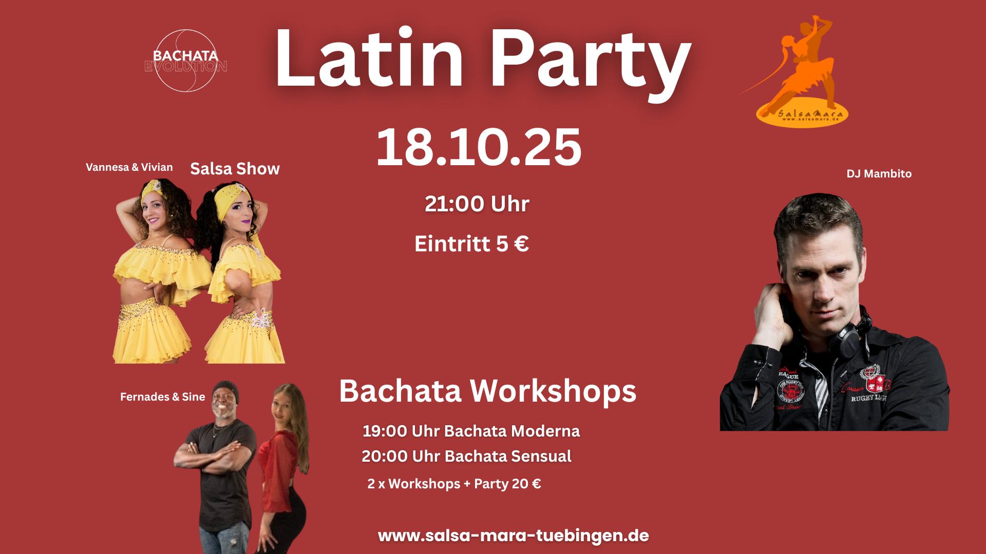 🎉 Latin Party am 18.10.2025 mit DJ Mambito & Salsa Show!