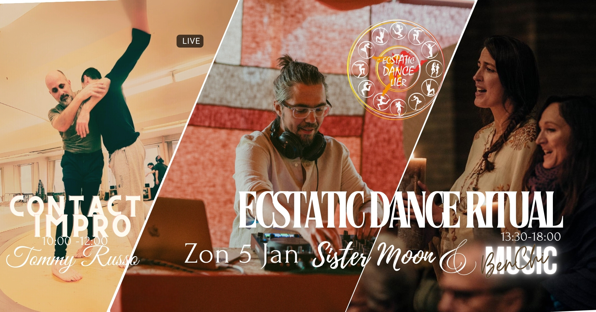 Ecstatic Dance Ritual - Sister moon - Ben Chi - Contact Impro - Tommy