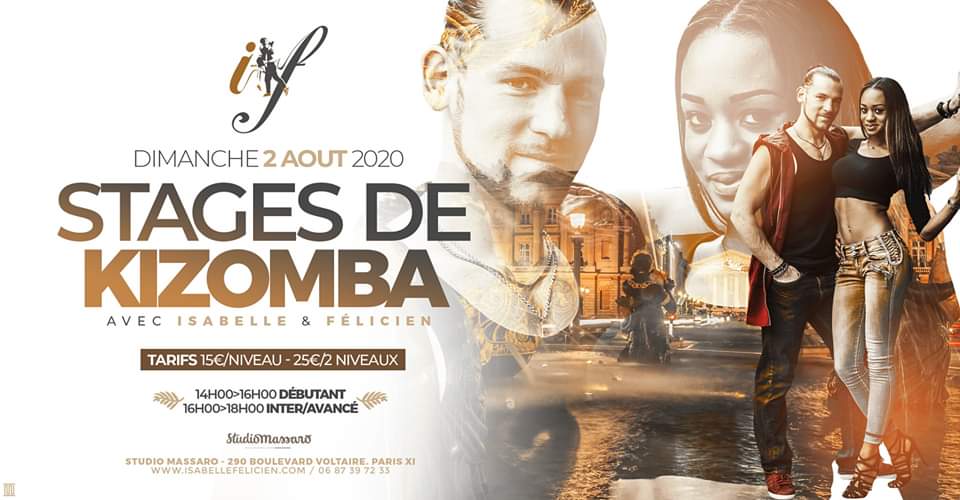 Stage de kizomba - Isabelle et Felicien - 2 août 2020 Paris