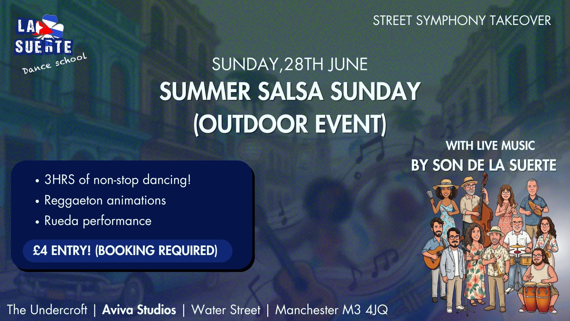 Summer Salsa Sunday Live music by Son De La Suerte OUTDOOR EVENT!