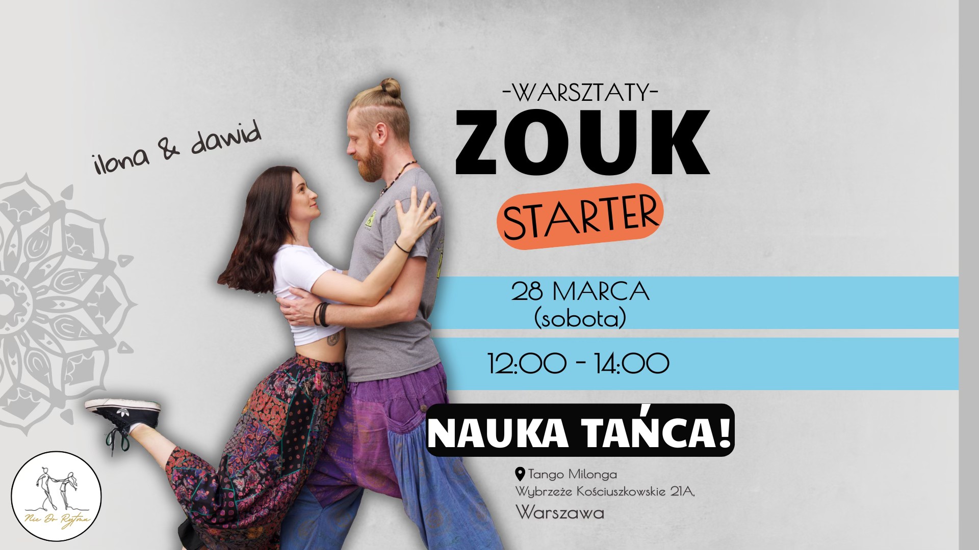 ZOUK STARTER - warsztaty dla początkujących (2 godz)