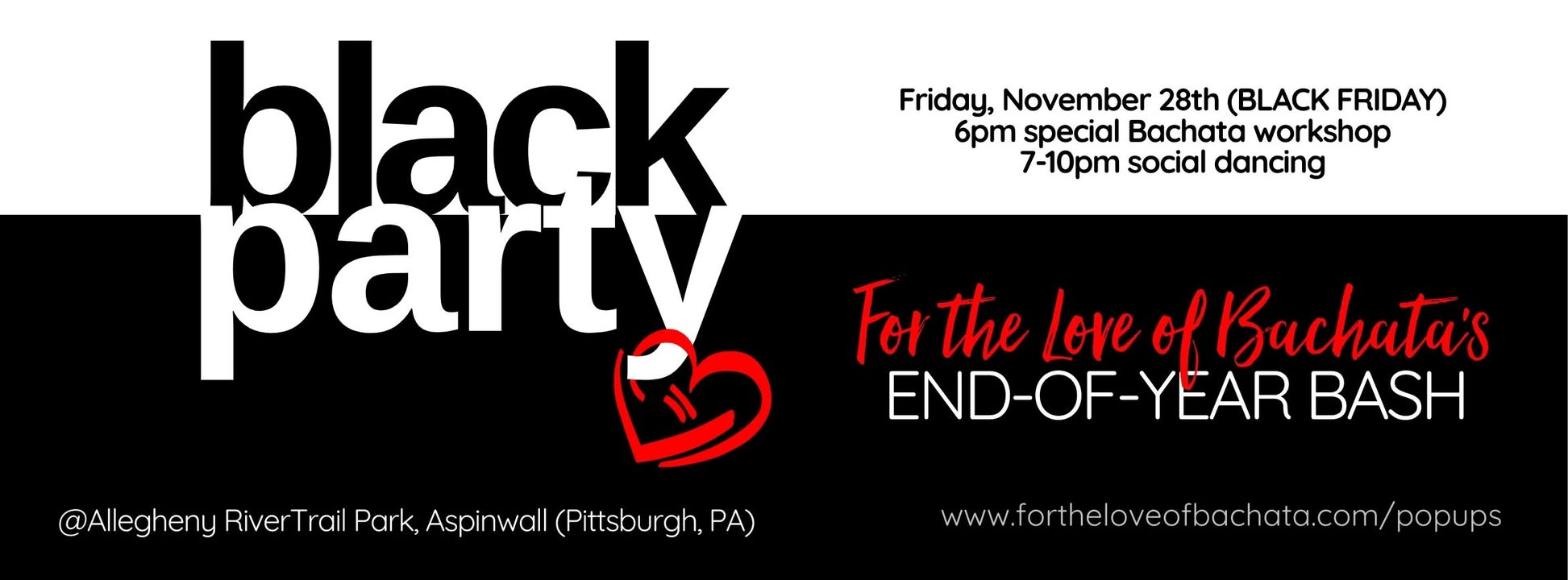 The Black Party + Bonao Basic Variations Workshop For the Love of Bachata's End-of-Year Bash