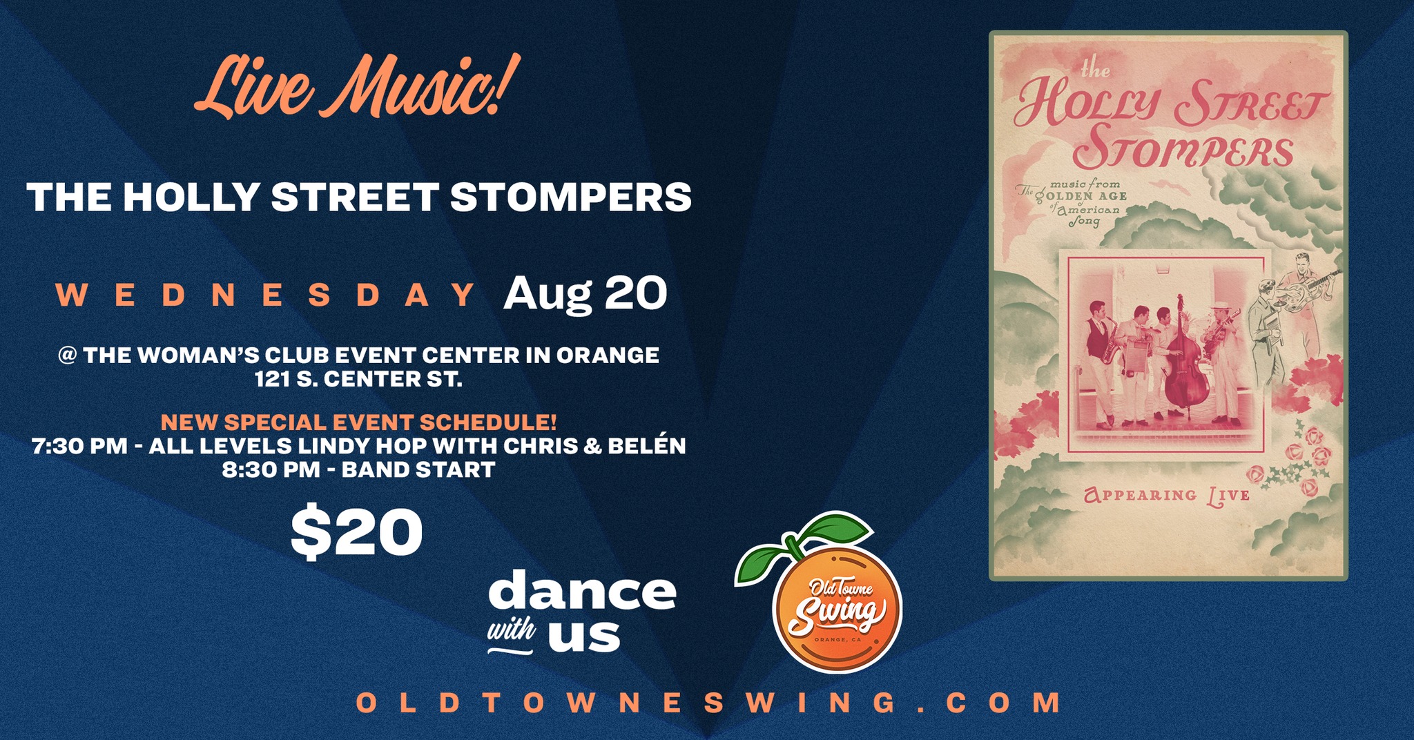 The Holly Street Stompers are back at Old Towne Swing on August 20th!!