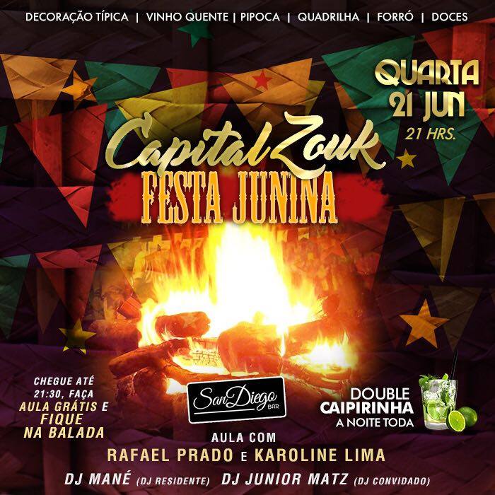 Lista encerrada Capital Zouk Festa Junina 21-06-17