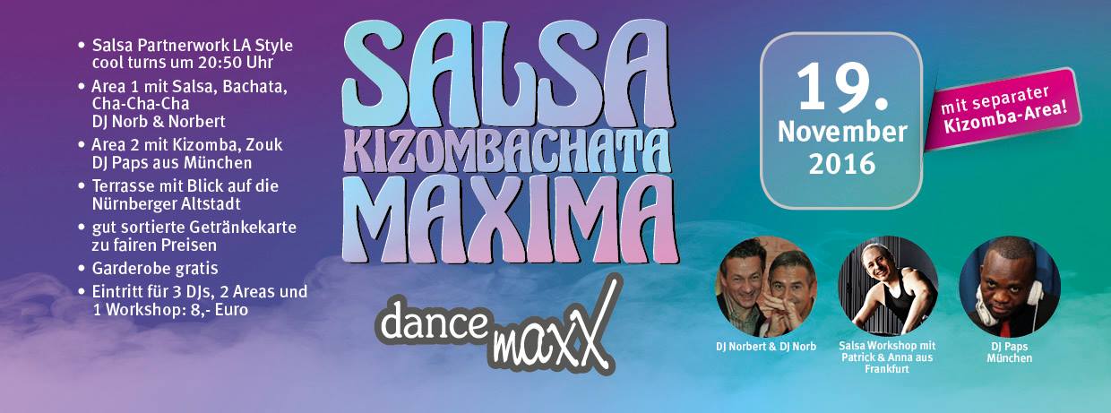 Salsa Maxima im dance maxX Nürnberg mit 2 Areas