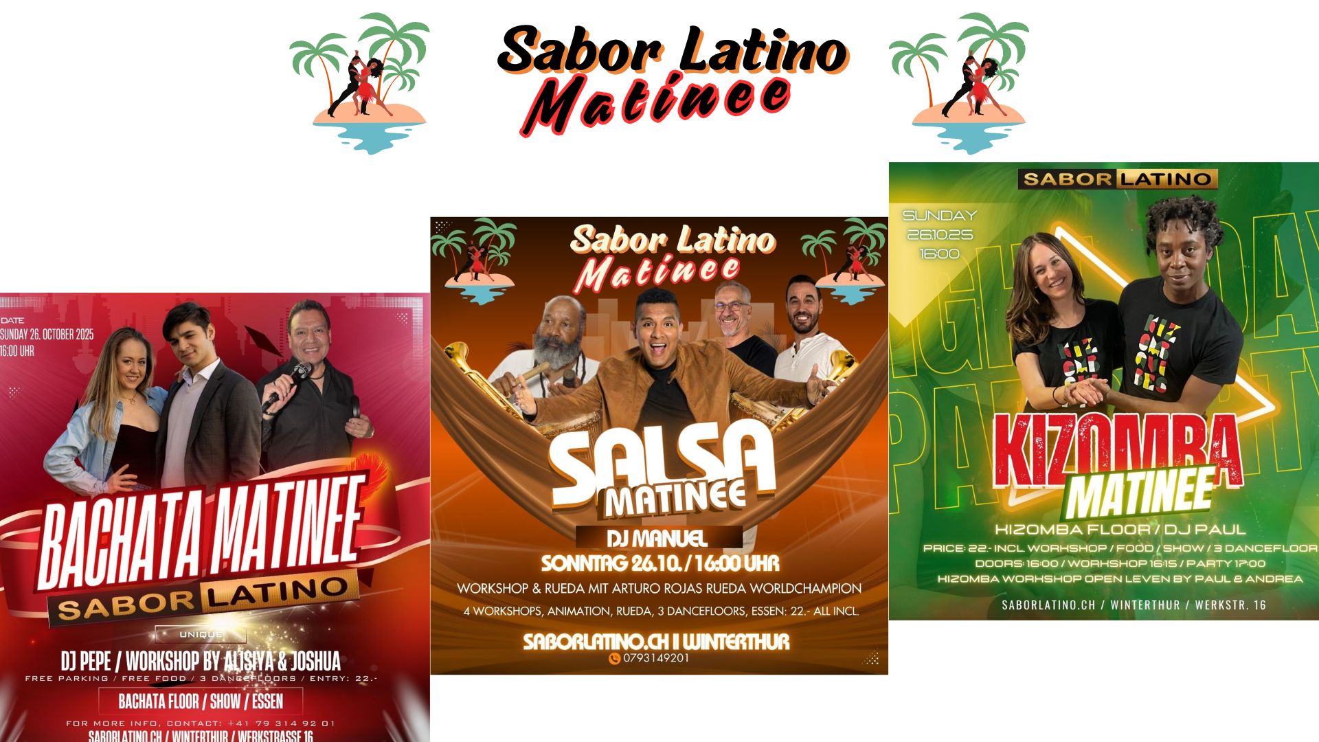 Sabor Latino Matinee 3 Floors. 4 Workshops. 1 Fiesta mit dem Rueda Weltmeister Arturo Rojas