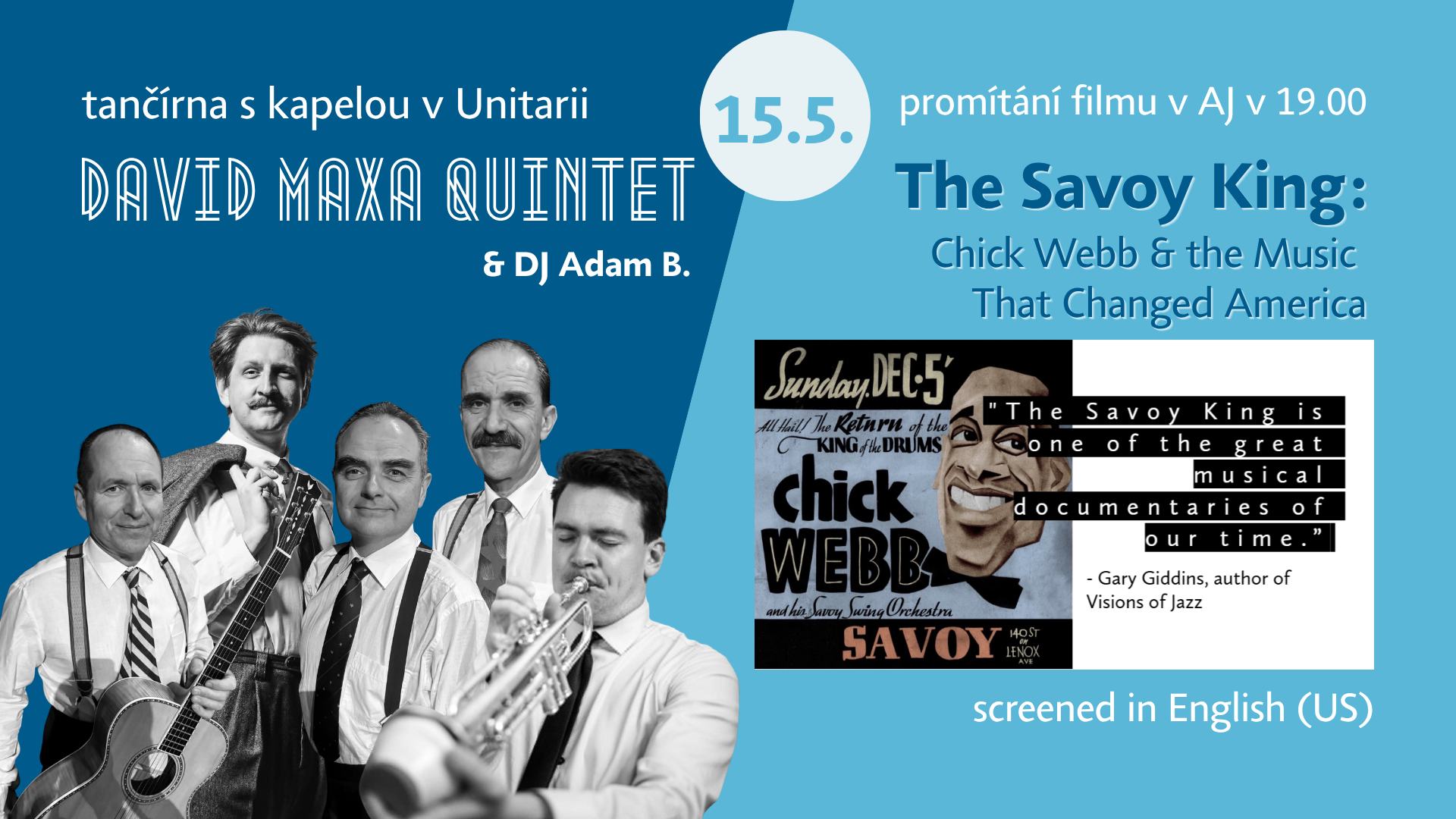 Unitaria: Swingová tančírna & The Savoy King David Maxa Quintet