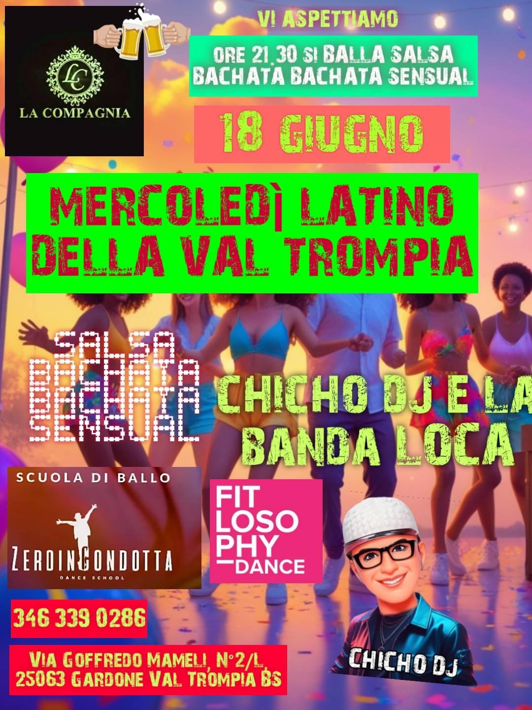 MERCOLEDÌ LATINO DELLA VAL TROMPIA ORE 21.30 SI BALLA AL FRESCO