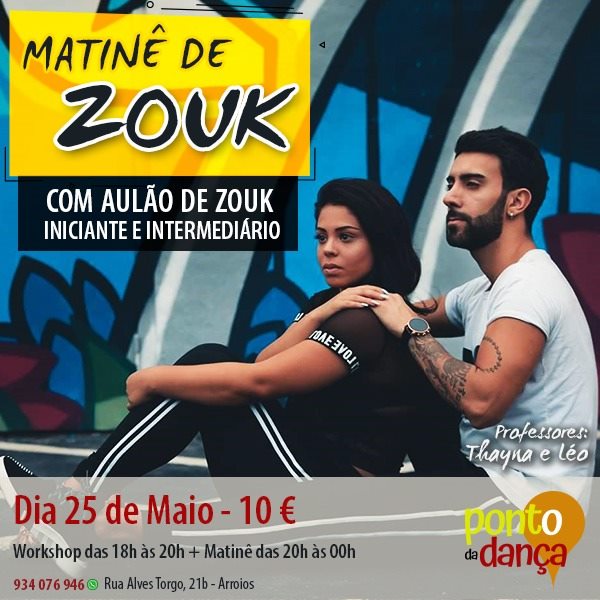 Matine de Zouk + 2 Horas de aula.