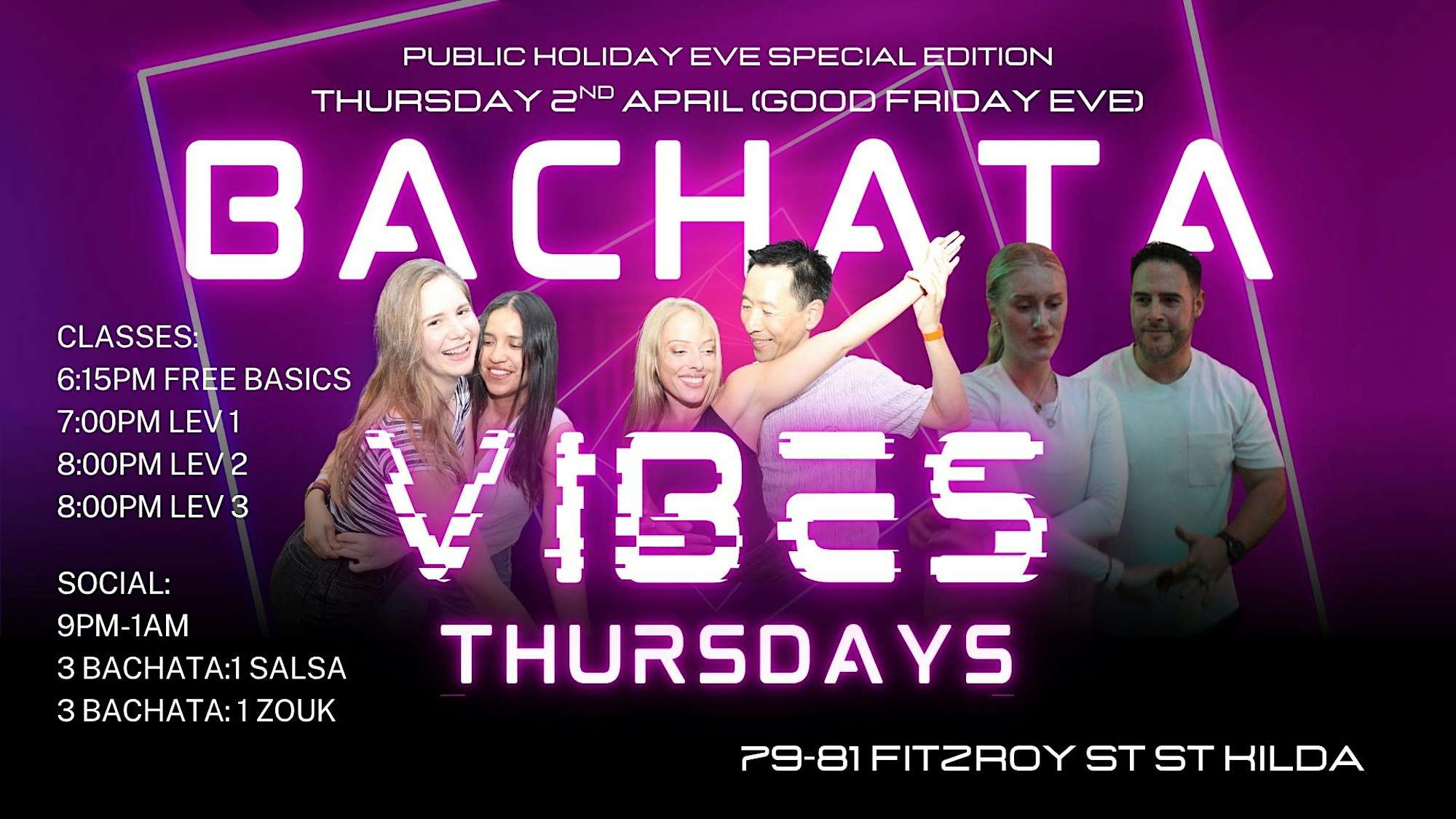 BACHATA VIBES THURSDAYS in St. Kilda - Good Friday Eve Special 2nd April