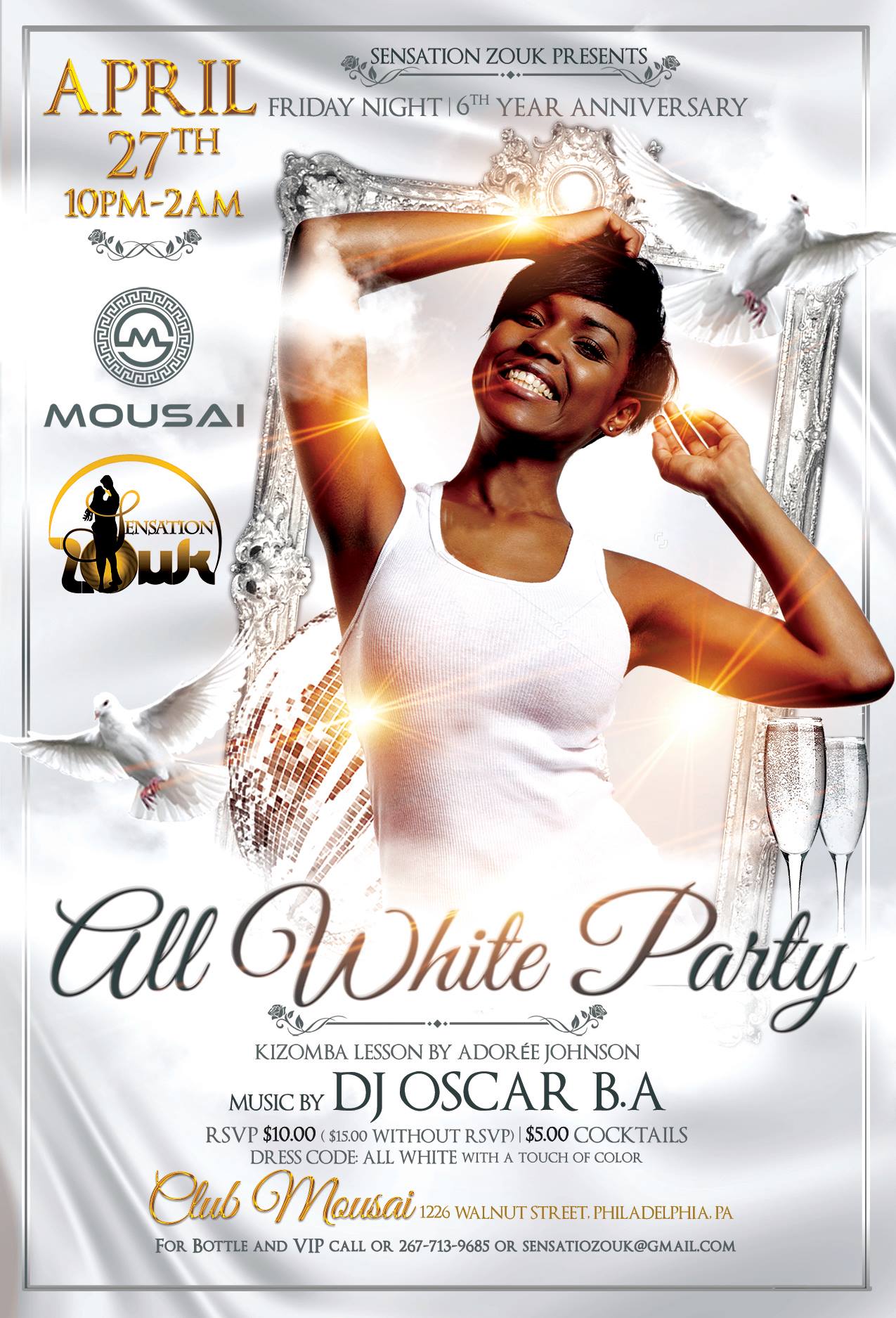 6th Year Anniversary All White Party with a Splash of Color!