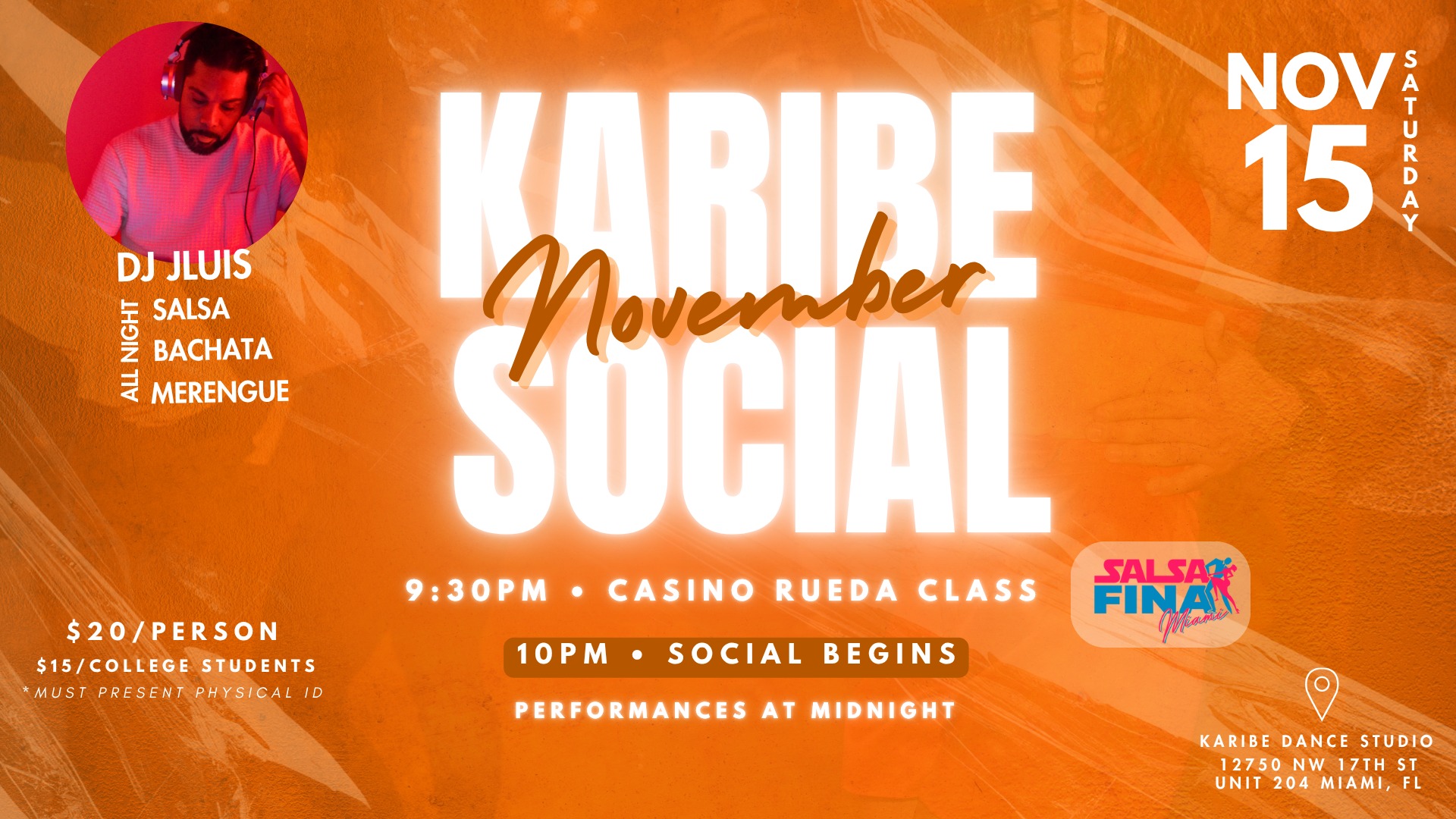 Karibe November Social - Salsa, Bachata & Merengue