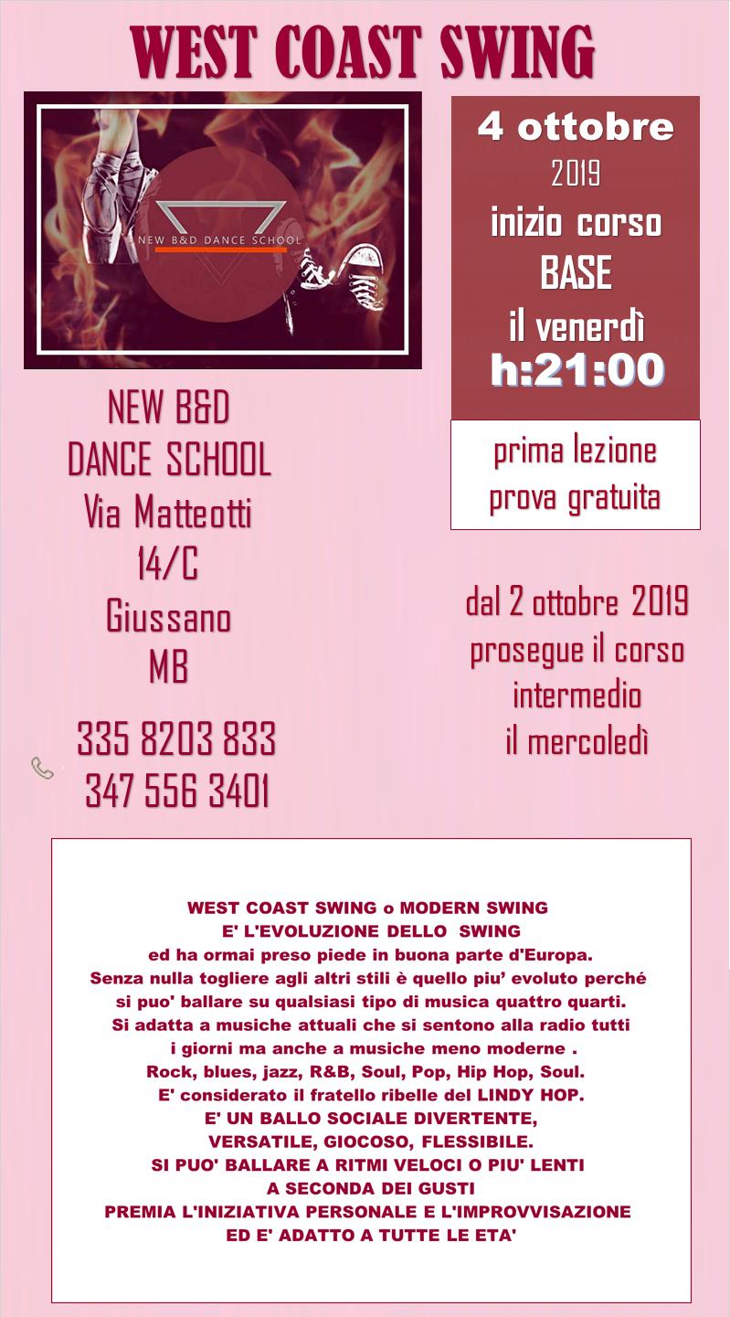Inizio corsi WEST COAST SWING