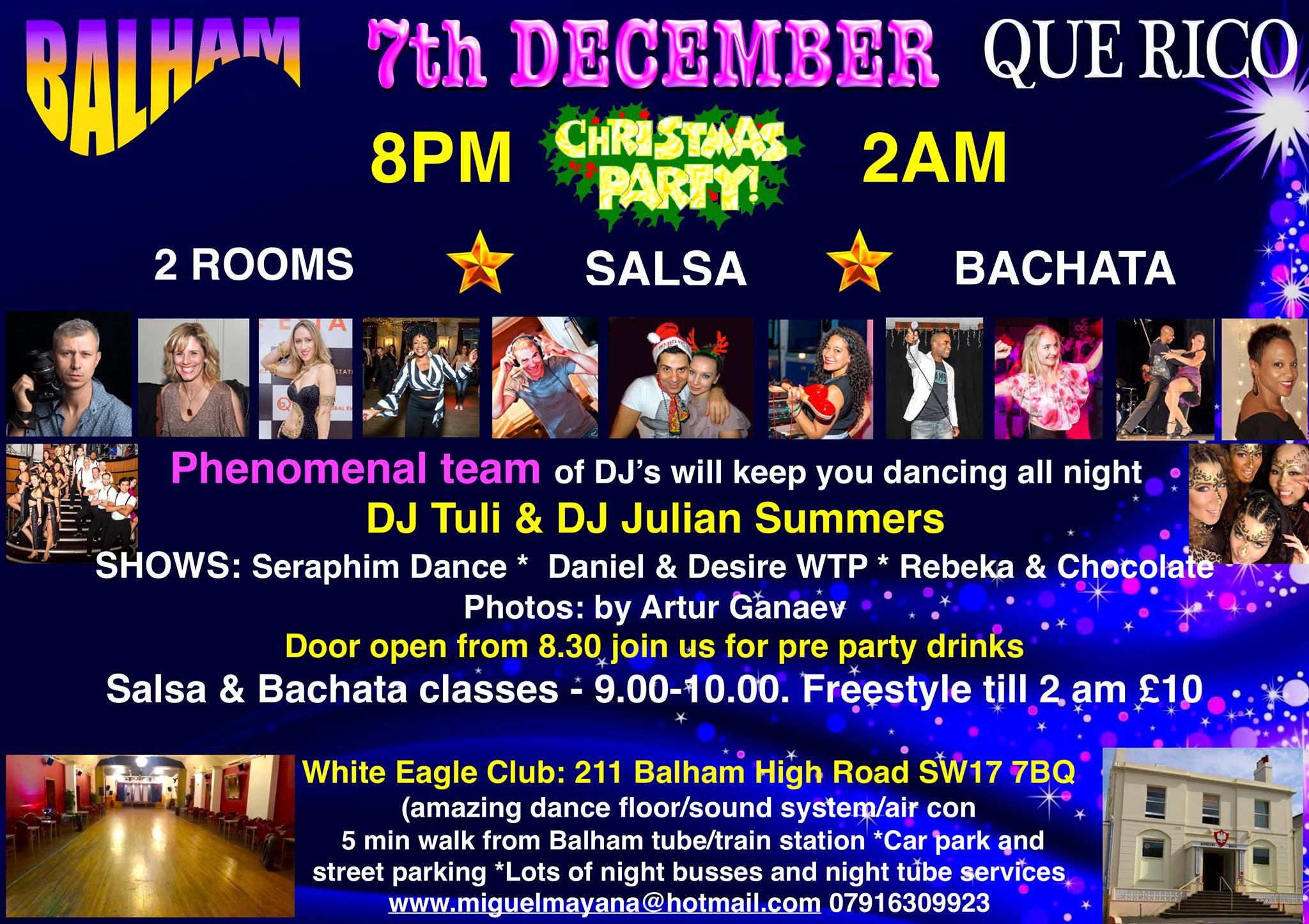 Fri 7th Dec - Que Rico Xmas Party - 2 Rooms Salsa & Bachata 2AM