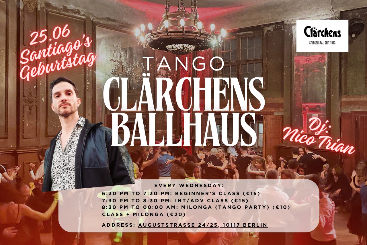 Tangokurse und Milonga in Clärchens Ballhaus