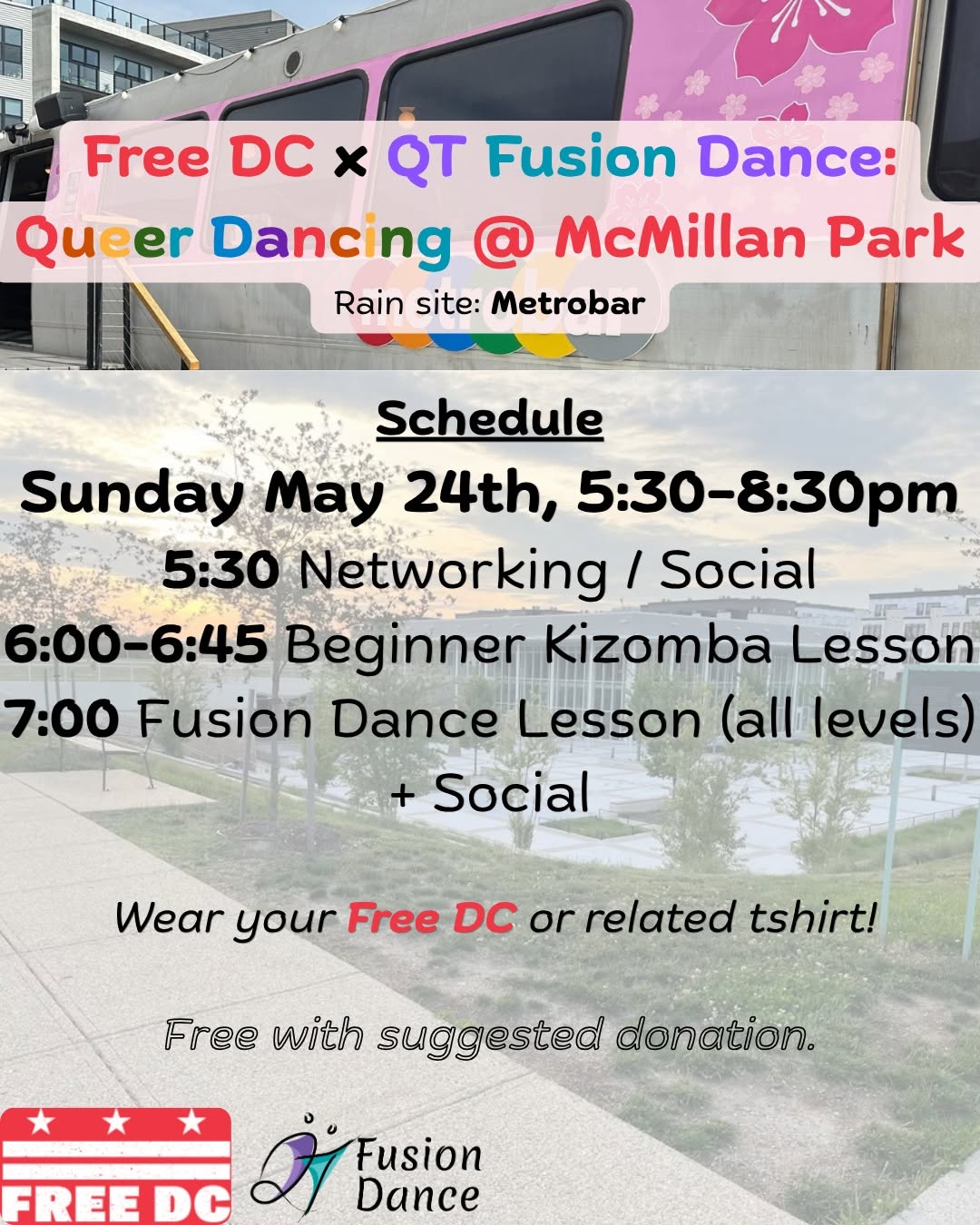 Free DC x QT Fusion Dance at McMillan Park