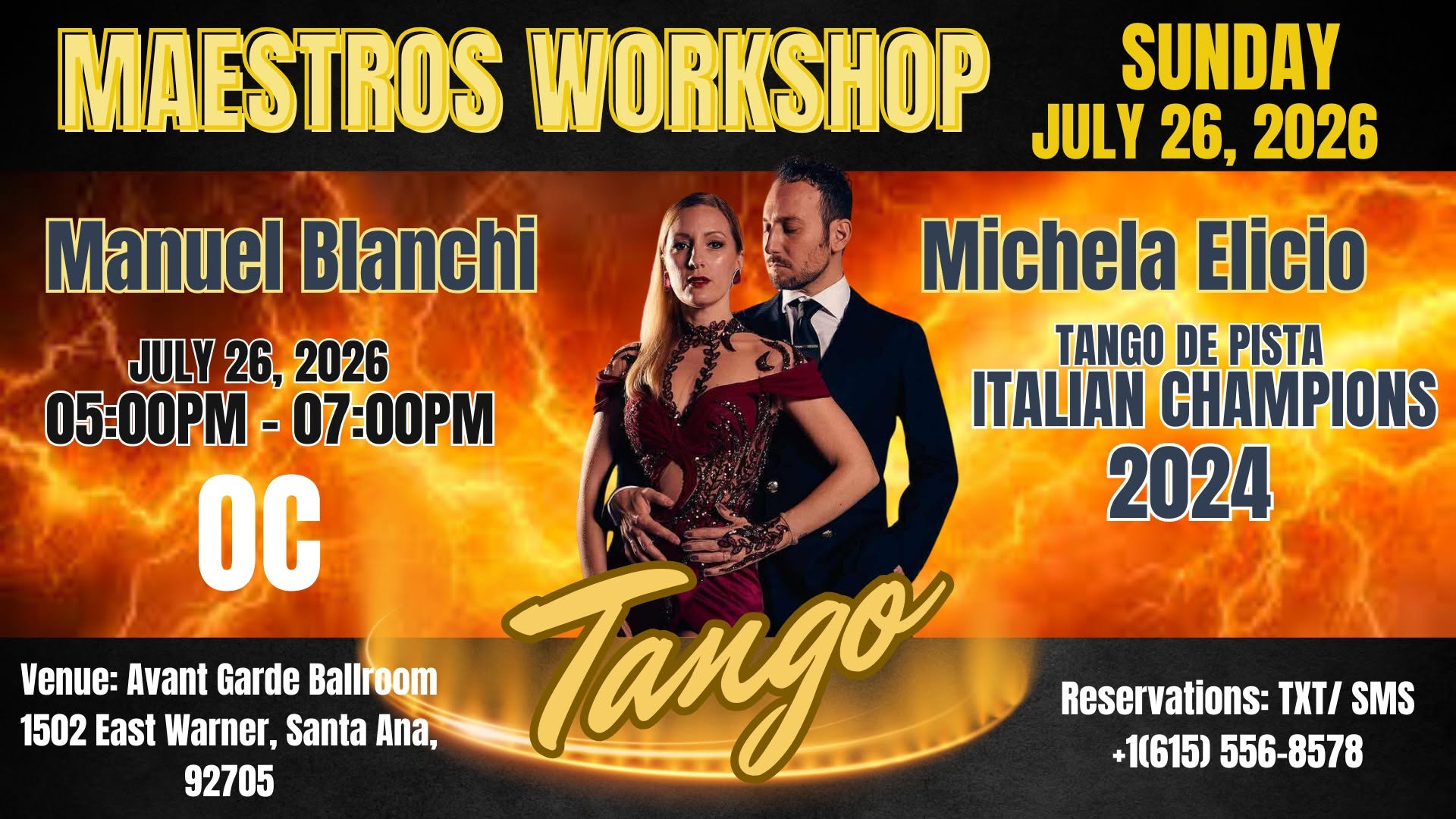 Special Argentine Tango Workshop with Italian Champions 2024 🔥 Manuel Bianchi & Michela Elicio 🔥