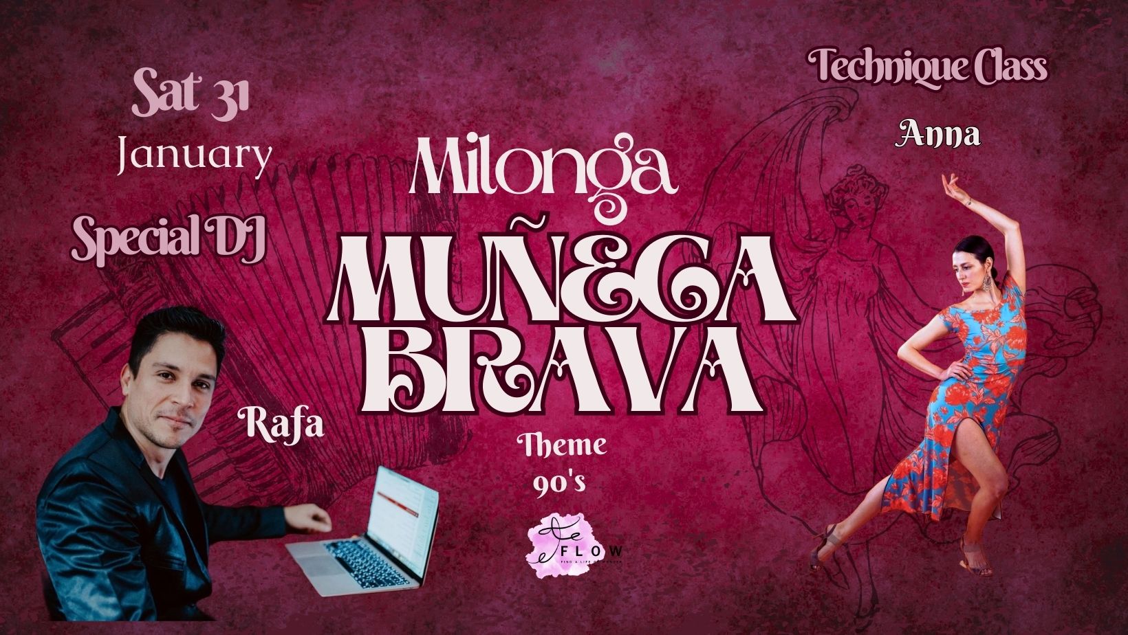 Muñeca Brava Milonga 2026 Opening with guest DJ Rafa, workshop & lottery