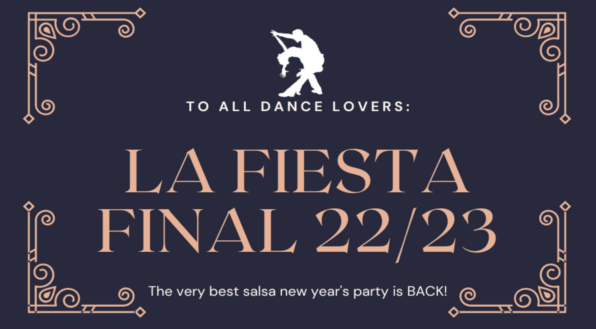 Kom til La Fiesta Final 22 23 - Årets brag af en Cubansk Salsa Nytårsfest, Rudehøj Efterskole!