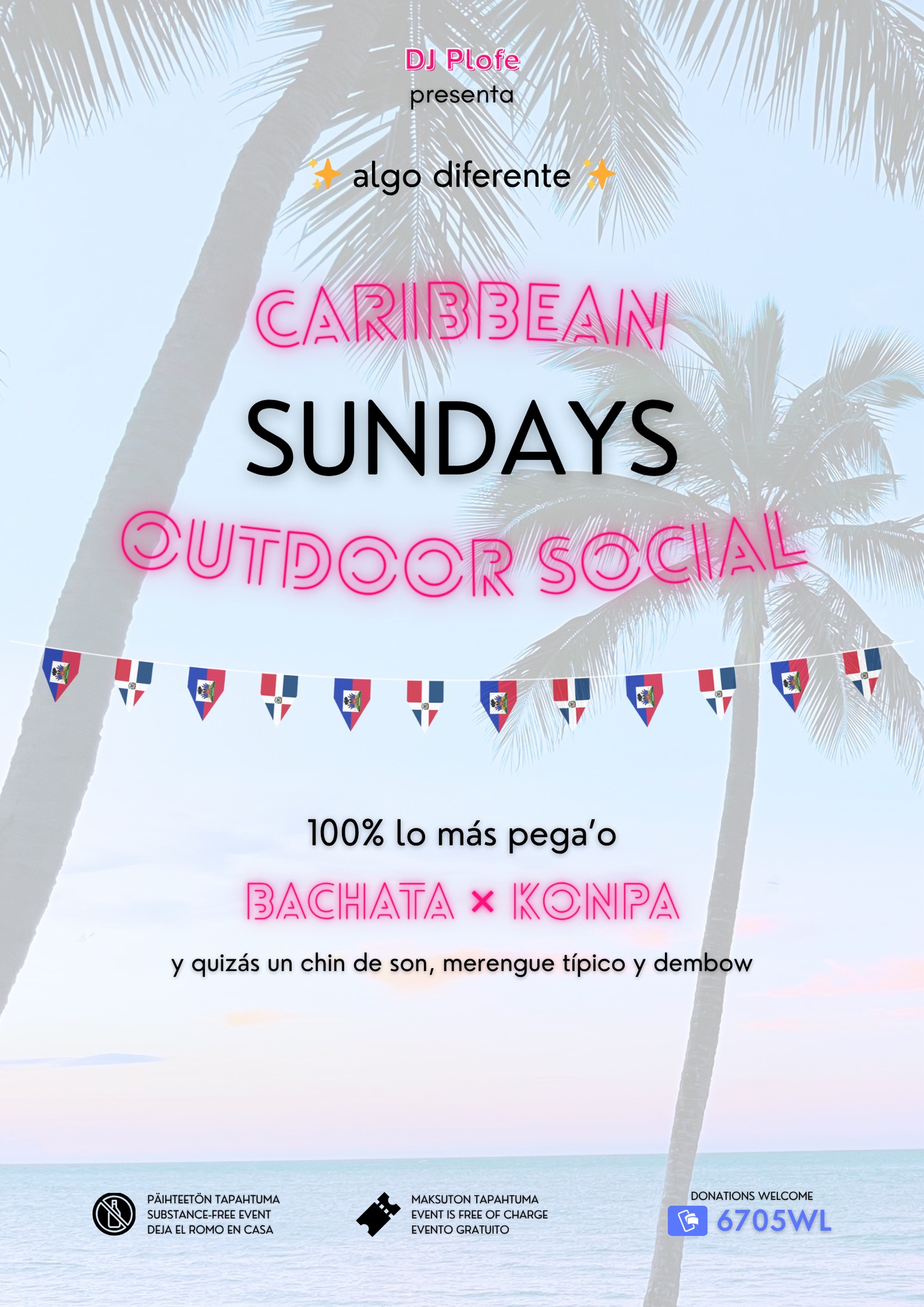 🌴☀️ Caribbean Sundays - Outdoor Bachata x Konpa Social ☀️🌴