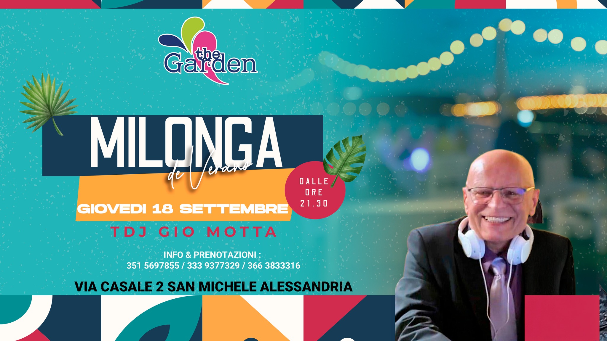 Giovedi 18 Settembre Milonga de Verano Tdj Gio Motta