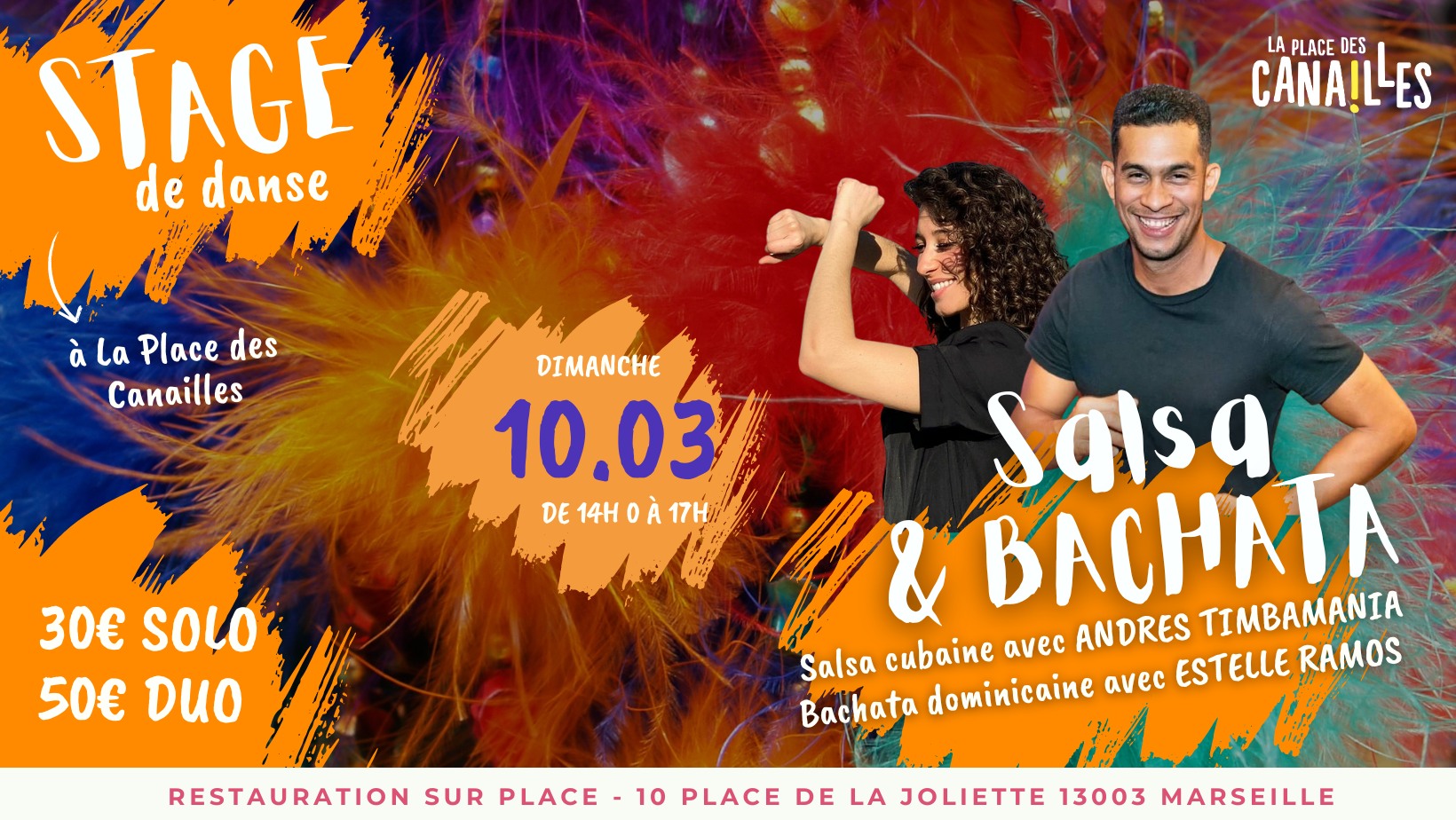 Stages de danse ร La Place des Canailles avec Estelle Ramos & Andres TimbaMania