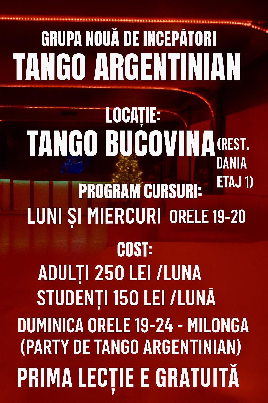 Tango Bucovina organizeaza Grupa Noua