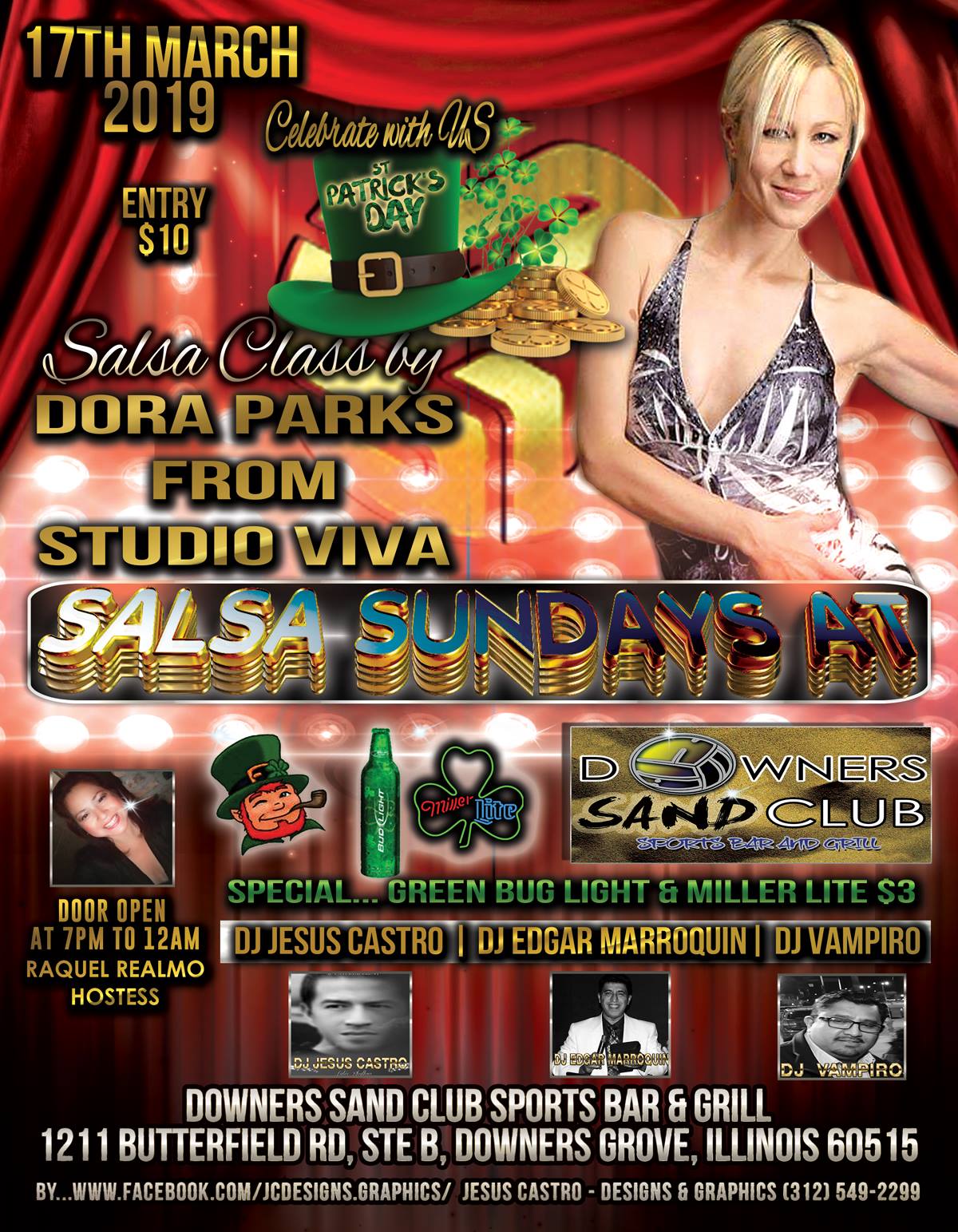 St. Patrick's Day Salsa Sundays At Sand Club With Dora Parks