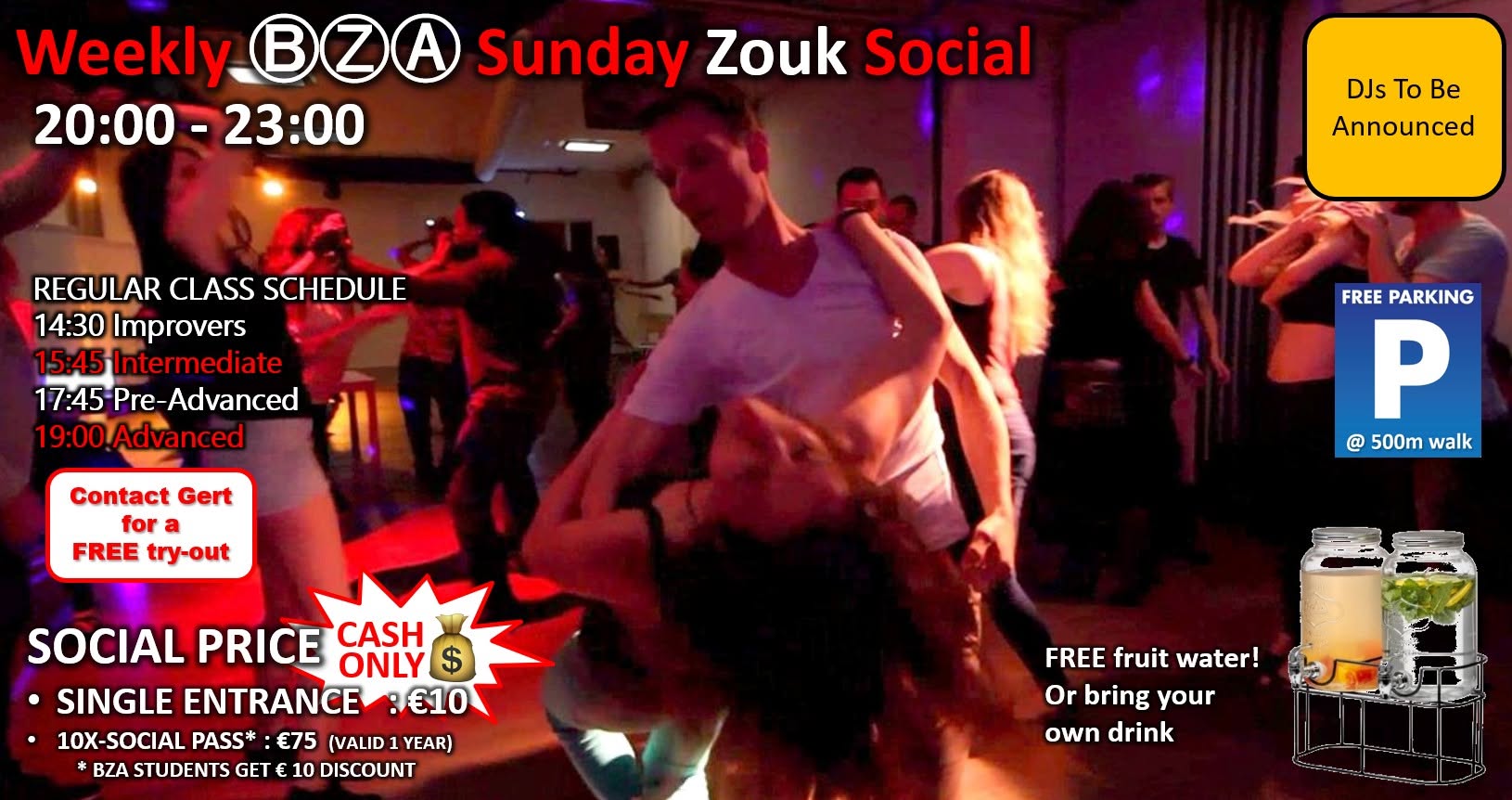 ⒷⓏⒶ Sunday Zouk Social - Sep 20 - Your Weekly Zouk Vitamins!